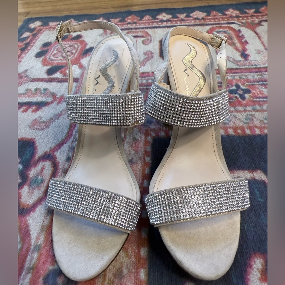 Rhinestone heeled Sandal by Nina size 8
